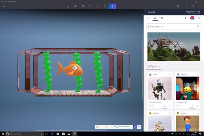 Paint 3D en Windows 10 Creators Update