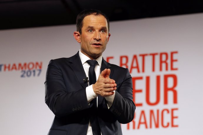 El candidato presidencial de la izquierda francesa, Benoit Hamon
