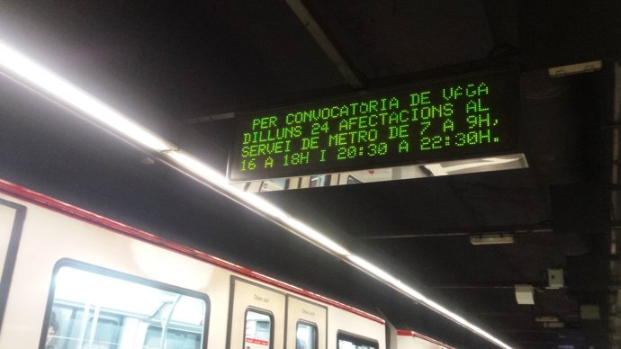 Hulega del Metre de Barcelona del 24 d'abril