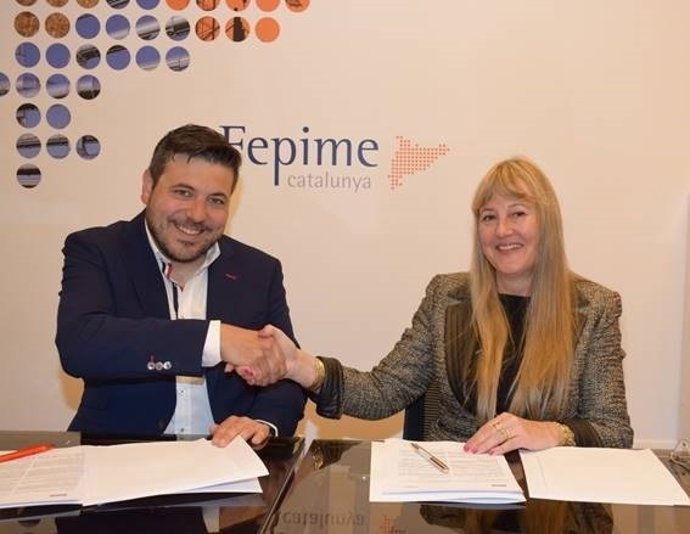 Roberto López (Exact) i María Helena de Felipe (Fepime)