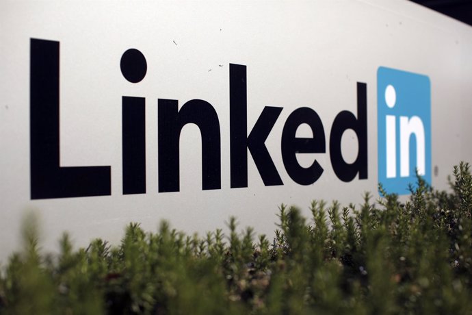 The logo for LinkedIn Corporation, a social networking networking website for pe