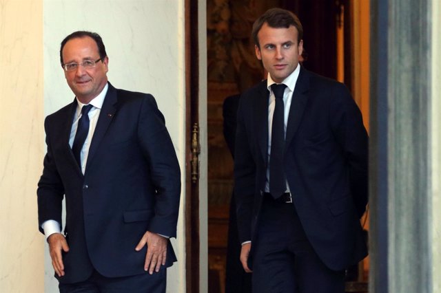 François Hollande y Emmanuel Macron