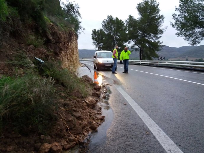 Diputación revsia el estado de carreteras a raíz del temporal de lluvias
