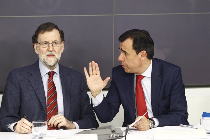 Rajoy y Maillo en el Comité Nacional Ejecutivo del PP en la sede del partido
