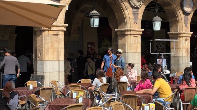 Salamanca: David Otero en la plaza Mayor