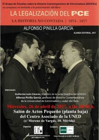 Un libro sobre la historia "no contada" en la legalización del PCE se presenta este miércoles en Mérida (Badajoz)