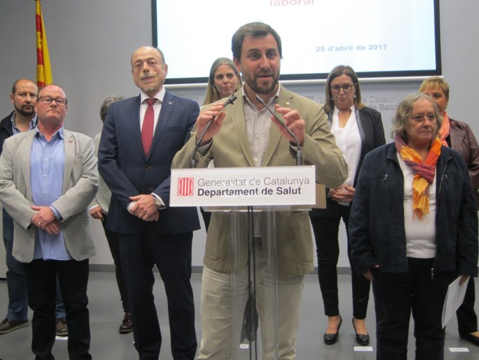 El conseller Toni Comín presenta el Pla d'Estabilitat Laboral    