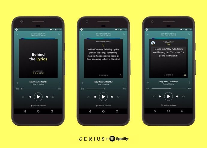 Spotify letras canciones android