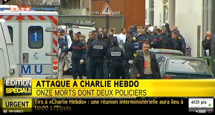 Ataque terrorista en la sede de la revista satírica  'Charlie Hebdo' en París