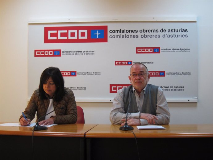 Emma Fernández (UGT) y José Antonio Iglesias (CCOO)