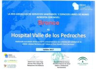 Hospital Valle de los Pedroches de Pozoblanco (Córdoba) recibe la Medalla de Bronce como centro sanitario libre de humos