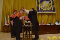 El jurista y expresidente del Parlamento Ángel López, investido doctor Honoris Causa por la Universidad Pablo de Olavide