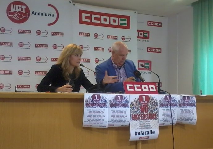 Los líderes de UGT-A y CCOO-A, Carmen Castilla y Francisco Carbonero