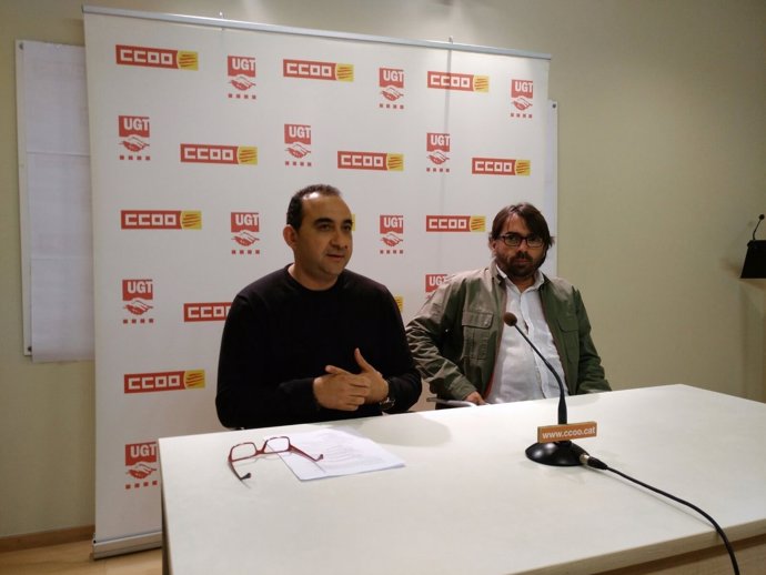 Javier Pacheco i Camil Ros en roda de premsa 