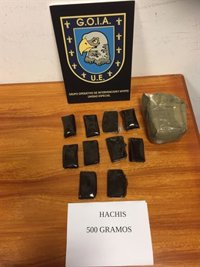 Detenido un joven con medio kilo de hachís en un control de vehículos en Las Palmas de Gran Canaria