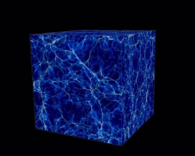 Simulación en ordenador de parte de la red cósmica