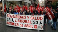 UGT y CCOO rinden homenaje a las 33 víctimas mortales de accidentes laborales en la Región en 2016