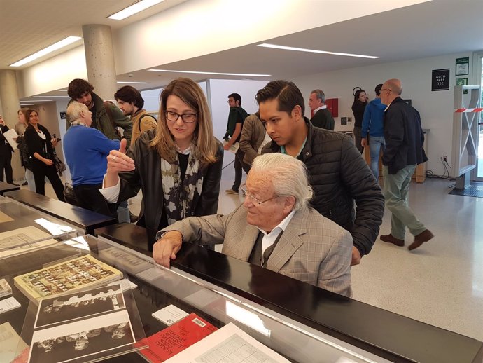 Oriol Bohigas, en la presentación de la biblioteca de la Etsab