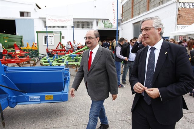 Lambán y Olona este sábado en la feria VALGA de Épila.