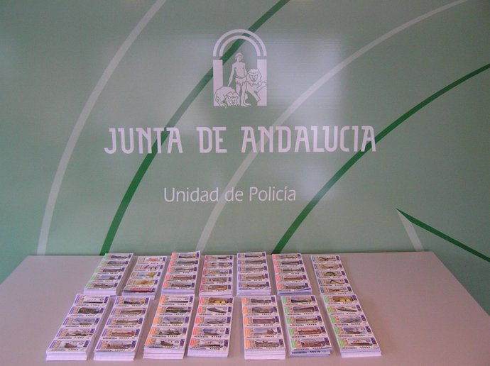 Los boletos de lotería incautados por la Policía Autonómica