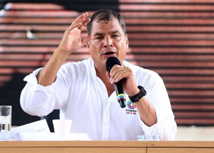 El presidente saliente de Ecuador, Rafael Correa