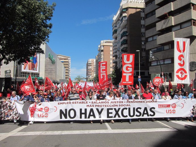     Imagen De La Cabecera De La Manifestación De Este 1º De Mayo 