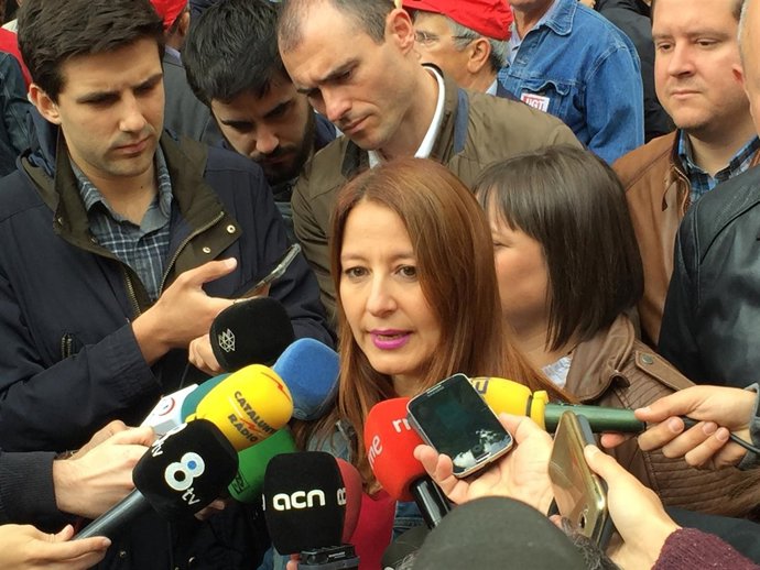 Sonia Sierra (Cs) en la manifestación del 1 de Mayo en Barcelona