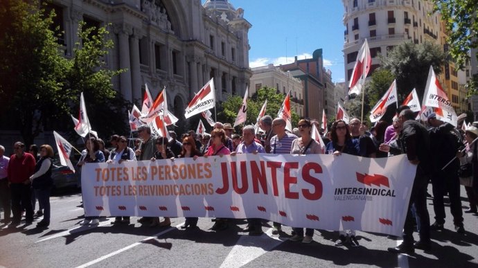 Manifestación del 1 de mayo de Intersindical Valenciana