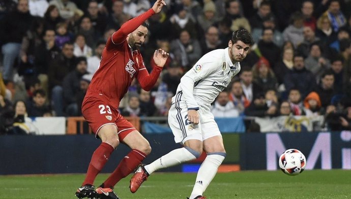 Rami y Morata en el Real Madrid - Sevilla