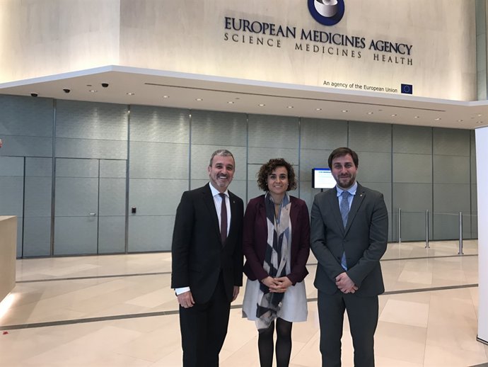 Collboni, Montserrat i Comín a  l'Agència Europea del Medicament