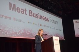 Meritxell Serret, durant la inauguració del II Meat Business Fòrum
