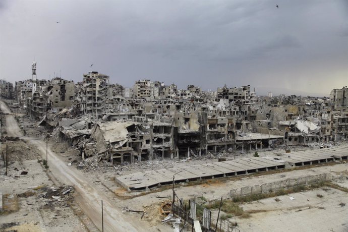 Ciudad destruida, ruinas de Homs