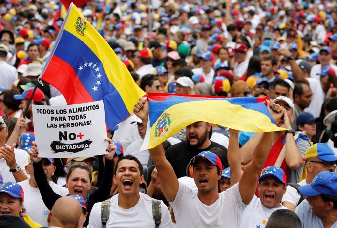 Manifestantes en Caracas