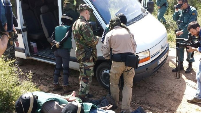 Imagen de un ejercicio de la UAR de la Guardia Civil en Logroño