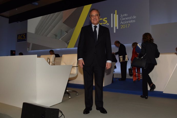 El presidente de ACS, Florentino Pérez, en la junta de accionistas
