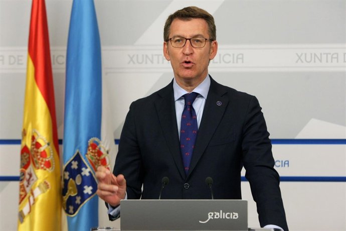 Alberto Núñez Feijóo en la rueda de prensa del Consello de la Xunta