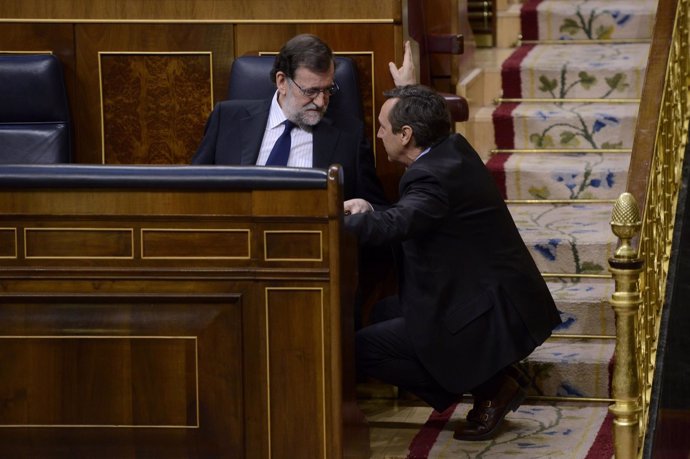 Rafael Hernando y Mariano Rajoy