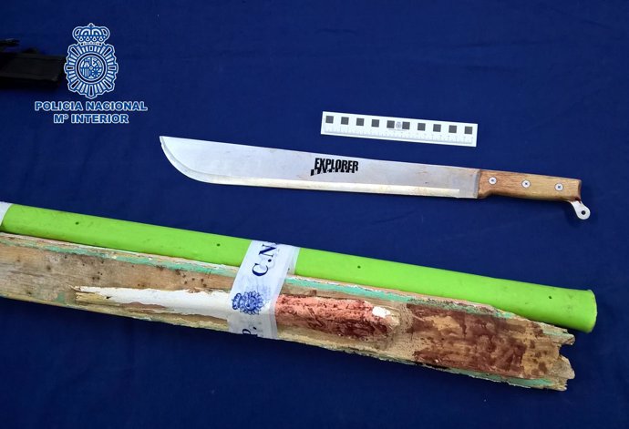 Armas usadas en una reyerta en Jerez con dos heridos graves
