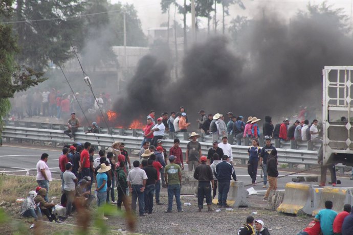 Protestas de los habitantes de Palmarito (Puebla)