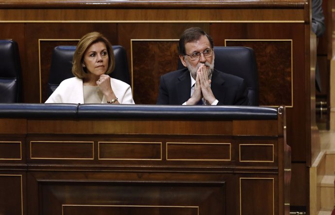 Mariano Rajoy y Cospedal en el debate sobre los Presupuestos en el Congreso