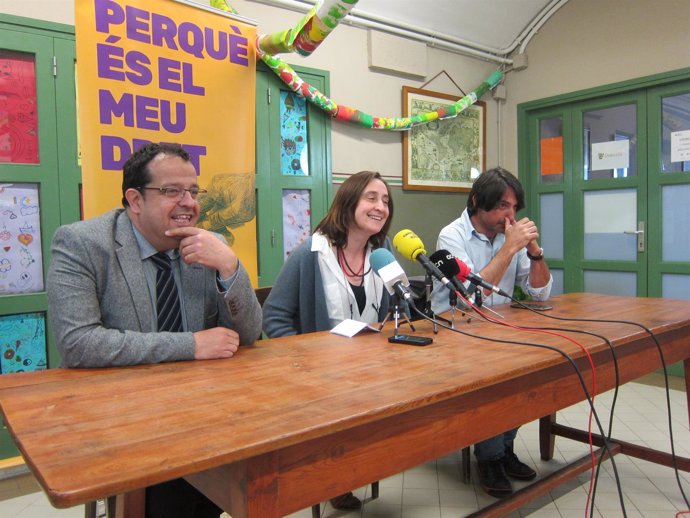 Miembros del comité del Pacte pel Referèndum J.I.Elena, I.González y F.Dalmases