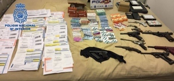 Material incautado por la Policía Nacional