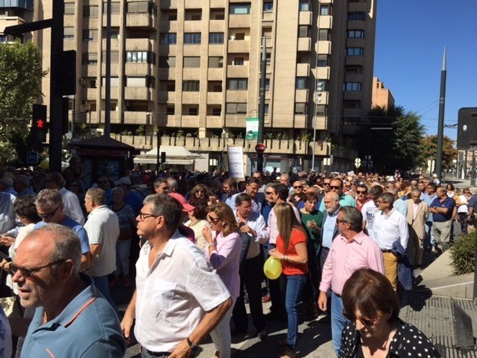 Manifestación contra el "aislamiento ferroviario" en Granada