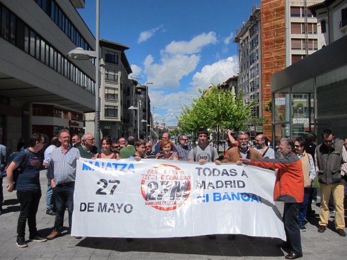 Concentración de las Marchas de la Dignidad Navarra contra la corrupción