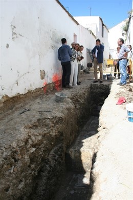 Restos descubiertos en Lebrija.