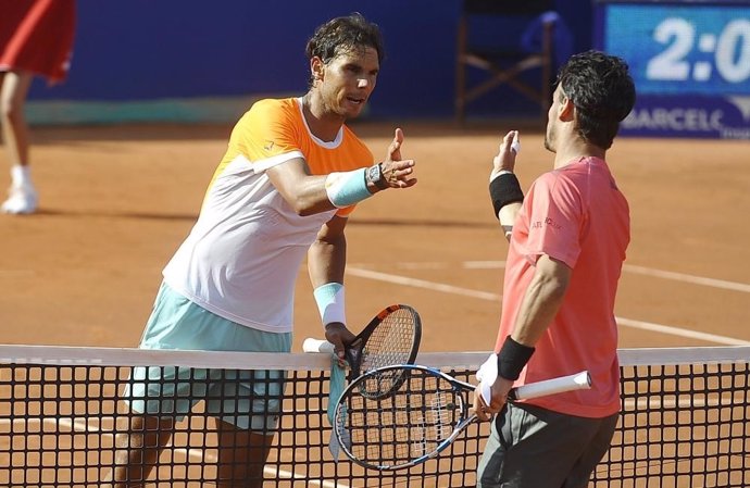 Rafa Nadal y Fabio Fognini en el Conde de Godó