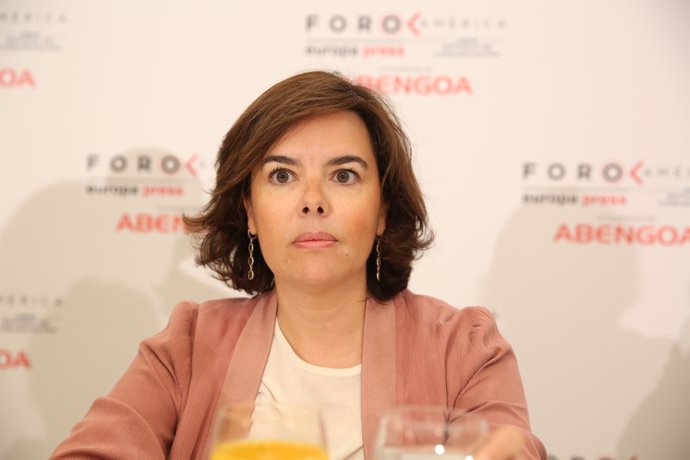 Soraya Sáenz de Santamaría en el Foro América de Europa Press