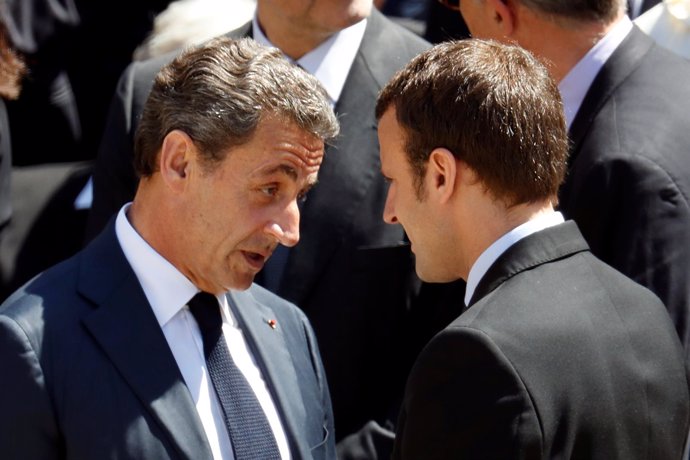 Nicolas Sarkozy y Emmanuel Macron en julio de 2016