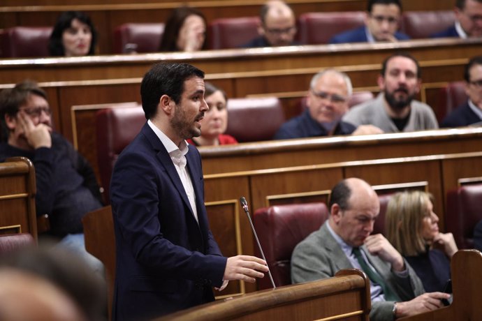 Alberto Garzón en la sesión de control al Gobierno en el Congreso