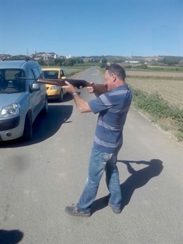 Batuda de senglars a Almenar (Lleida)